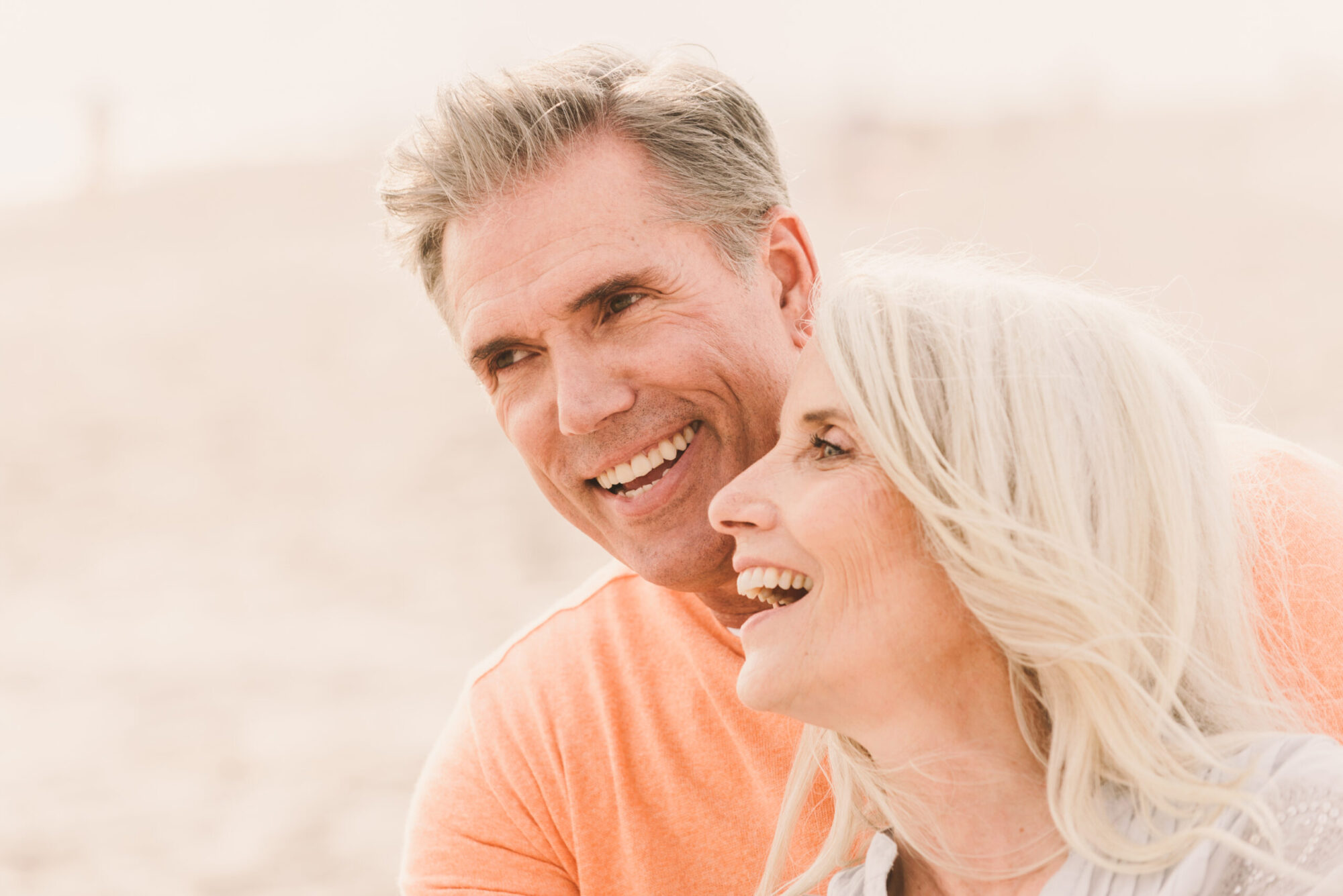 Senior couple dating outdoors